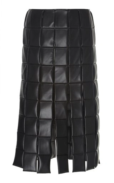 Shop A.w.a.k.e. Quilted Faux-leather Midi Skirt In Black