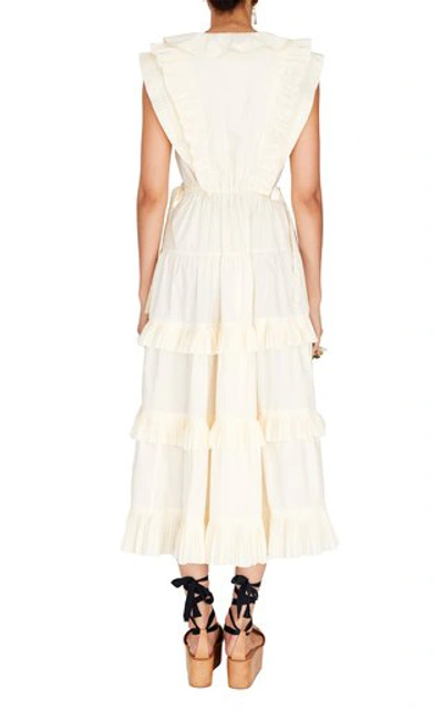 Shop Ulla Johnson Women's Acacia Ruffled Cotton Midi Dress In White
