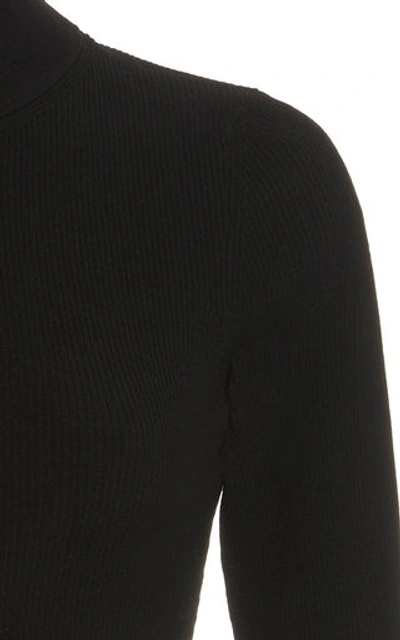 Shop Michael Kors Crepe Turtleneck Bodysuit In Black