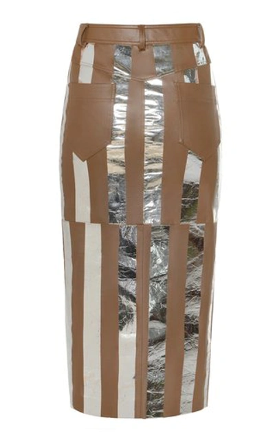Shop Matãriel Women's Striped Vegan Leather Skirt