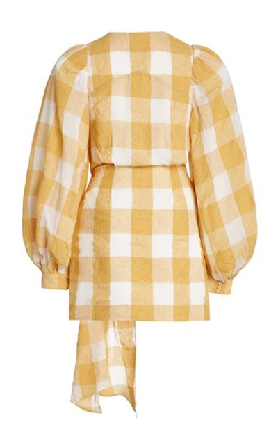 Shop Acler Women's Sutherland Gingham-check Mini Wrap Dress In Plaid