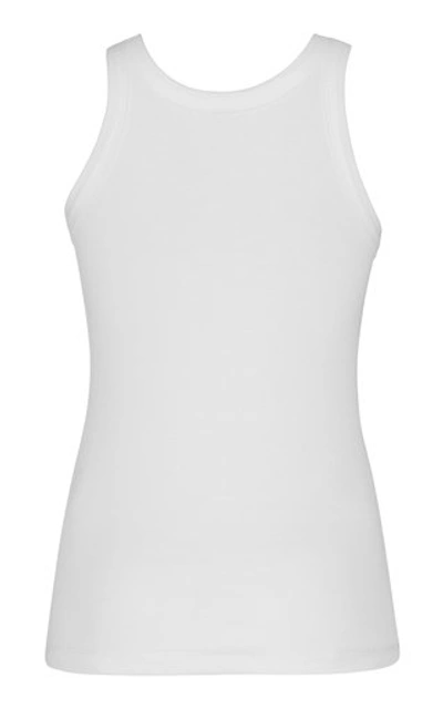 Shop Totême Women's Espera Ribbed Stretch Cotton-blend Top In Grey