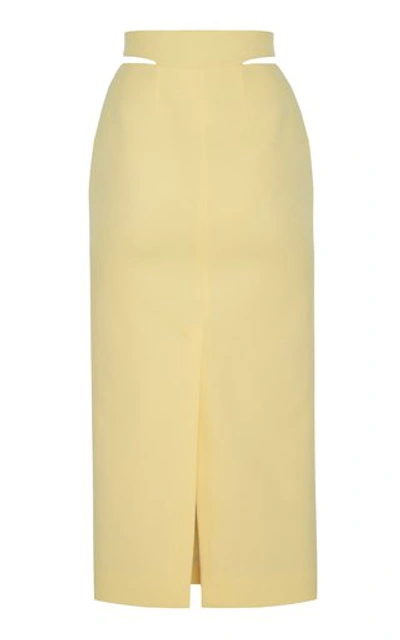 Shop Matãriel Women's Deconstructed Crepe Midi Skirt In Yellow
