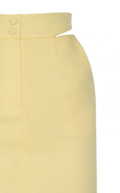 Shop Matãriel Women's Deconstructed Crepe Midi Skirt In Yellow
