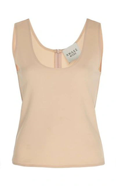 Shop A.w.a.k.e. Streamlined Crepe Tank Top In Brown