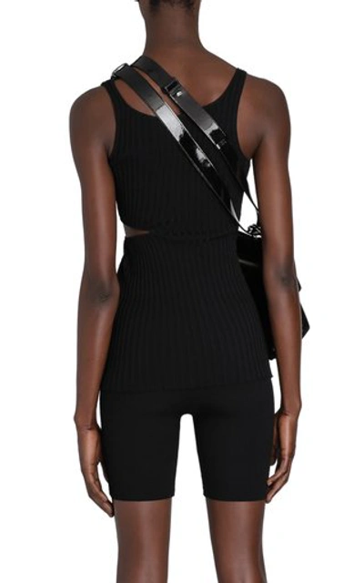 Shop Boyarovskaya Claire Cutout Ribbed-knit Top In Black
