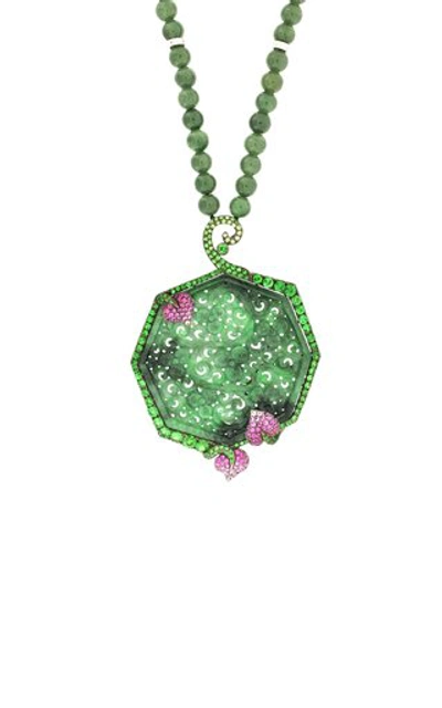 Shop Wendy Yue 18k White Gold And Green Jade Necklace