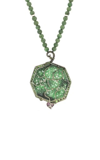 Shop Wendy Yue 18k White Gold And Green Jade Necklace