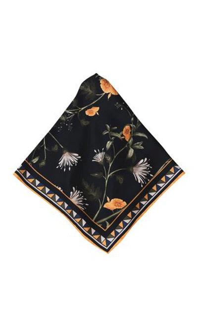 Shop Andres Otalora Aby Large Printed Scarf In Navy