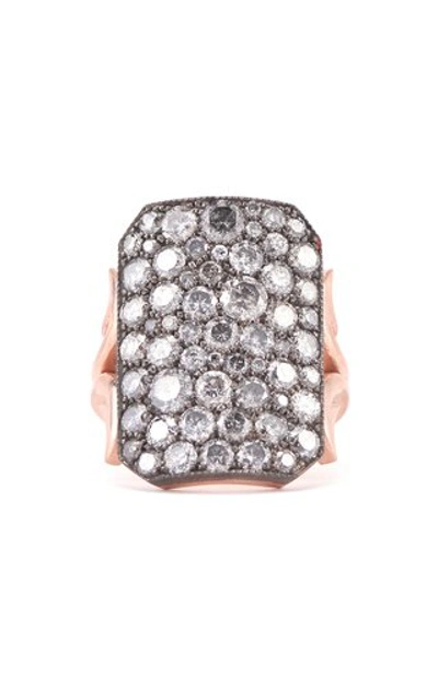 Shop Sylva & Cie 14k Rose Gold Short Grey Diamond Ten Table Ring