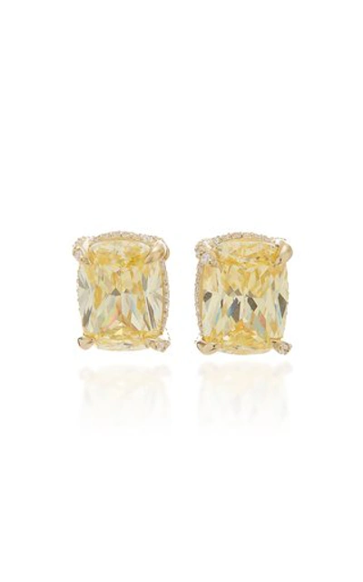 Shop Anabela Chan 18k Gold Vermeil And Diamond Earrings In Yellow