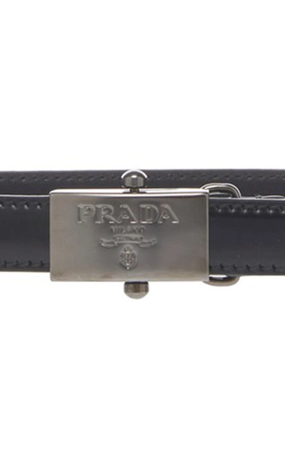 Shop Prada Leather Belt In Black