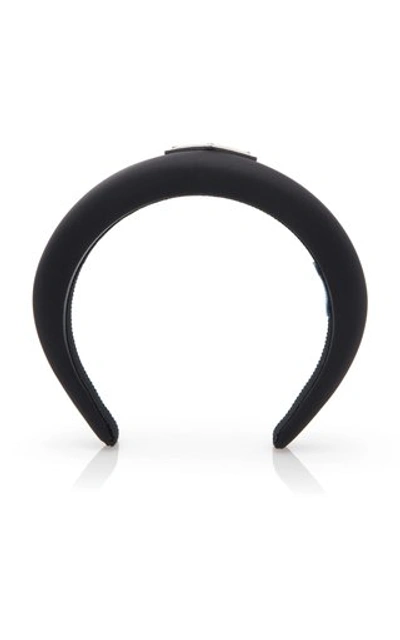 Shop Prada Logo-detailed Re-nylon Maxi Headband In Black
