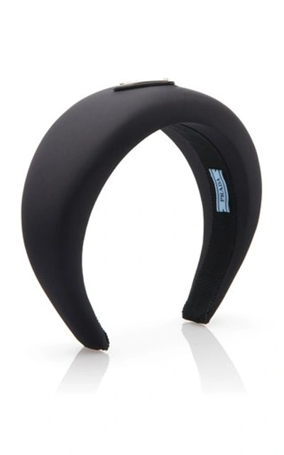 Shop Prada Logo-detailed Re-nylon Maxi Headband In Black