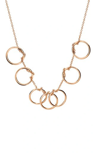 Shop Ginette Ny Tiny Seven Circles 18k Rose Gold Necklace In Pink