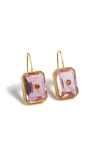 Shop Lizzie Fortunato Women's Tile Gold-plated Quartz; Citrine Earrings In Pink