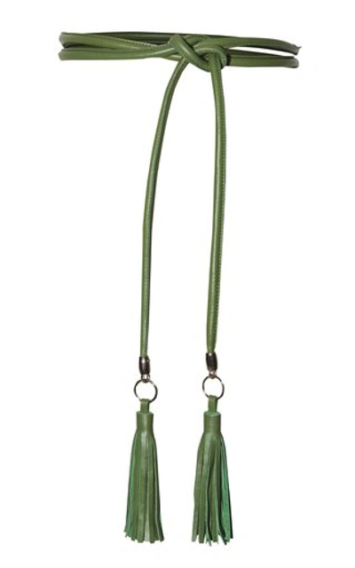 Shop Andres Otalora Alamo Leather Rope Belt In Green
