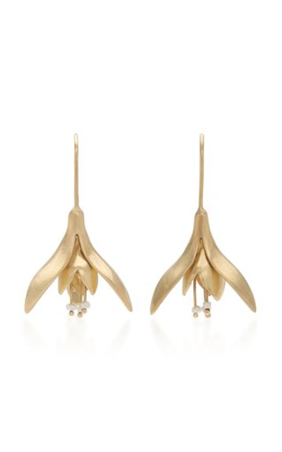 Shop Annette Ferdinandsen 14k Gold And Pearl Earrings