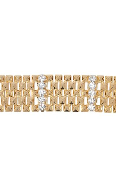 Shop Alessandra Rich Gold-tone And Crystal Choker