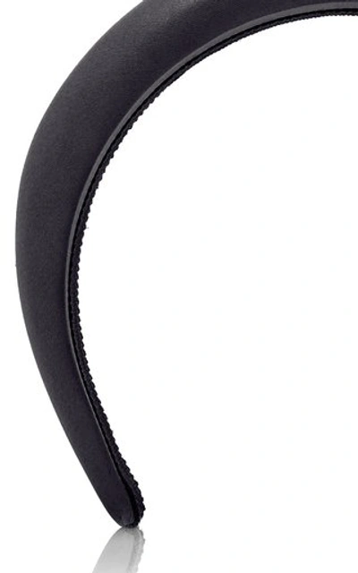 Shop Prada Women's Silk-satin Headband In Black