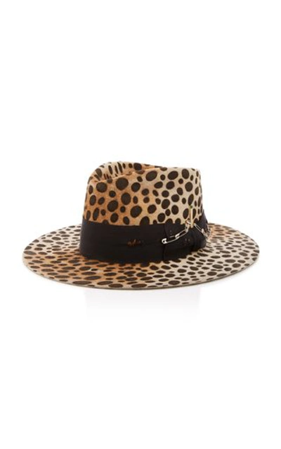 Shop Nick Fouquet Lynx Printed Ribbon-trimmed Felt Hat In Brown