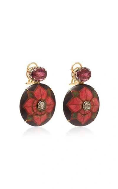 Shop Silvia Furmanovich 18k Gold Tourmaline And Diamond Earrings In Pink