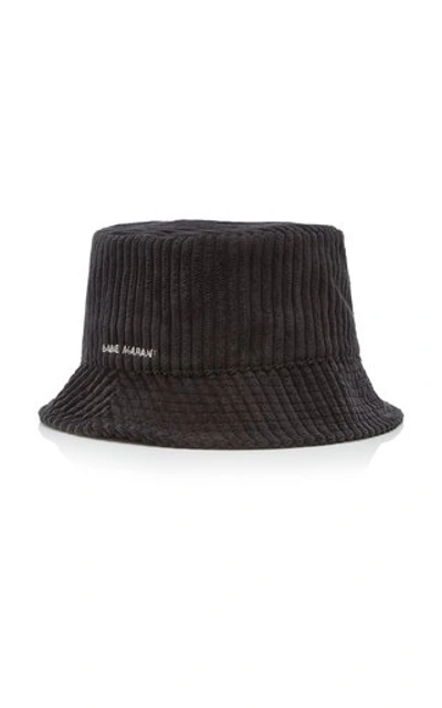 Shop Isabel Marant Haley Logo-embroidered Corduroy Bucket Hat In Grey