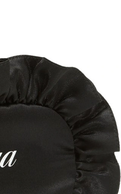 Shop Balenciaga Women's Printed Ruffled Silk Eye Mask In Black