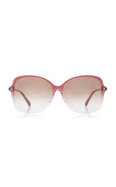 Shop Gucci Ultralight Round-frame Acetate Sunglasses In Burgundy
