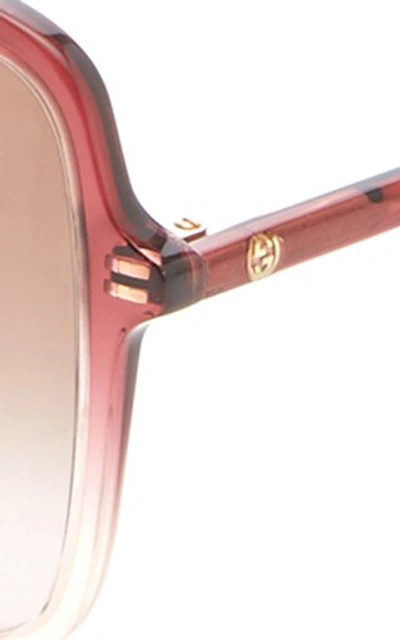 Shop Gucci Ultralight Round-frame Acetate Sunglasses In Burgundy