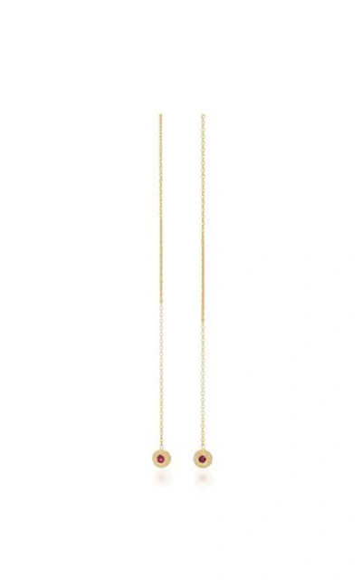 Shop Octavia Elizabeth 18k Gold Ruby Earrings In Red
