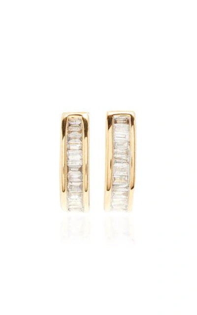 Shop Adina Reyter Small Heirloom 14k Yellow Gold Diamond Hoop Earrings