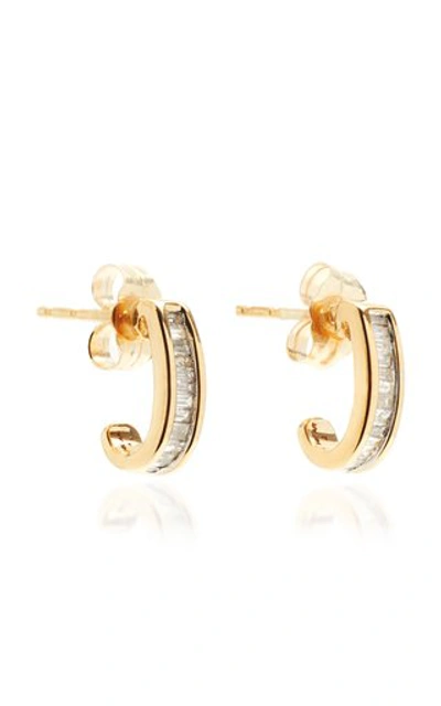 Shop Adina Reyter Small Heirloom 14k Yellow Gold Diamond Hoop Earrings