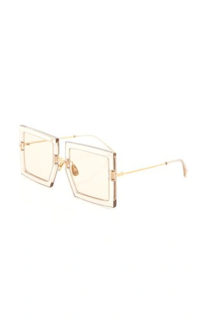 Shop Jacquemus Les Carrees Oversized Square-frame Acetate Sunglasses In Neutral