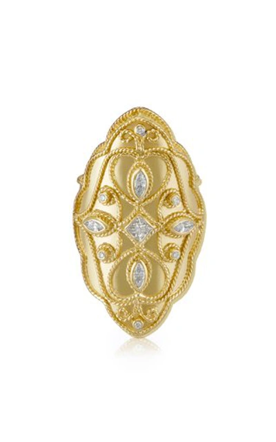 Shop Amrapali Women's Priya 18k Yellow-gold And Diamond Marquis Ring