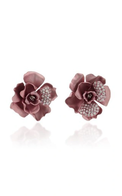 Shop Anabela Chan Camelia 18k White Gold Vermeil Diamond Earrings In Pink