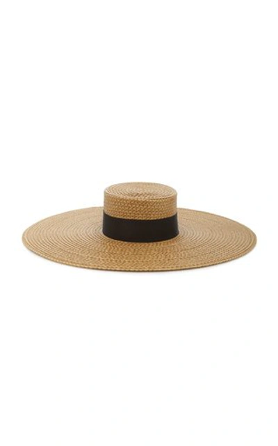 Shop Eric Javits Bey Oversized Woven Hat In Neutral