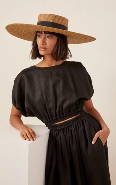 Shop Eric Javits Bey Oversized Woven Hat In Neutral