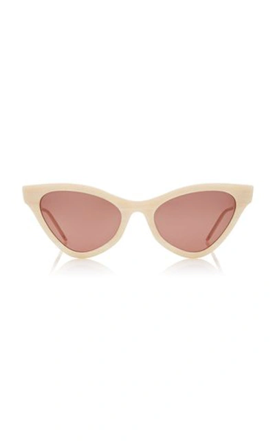 Shop Gucci Women's Cat-eye Acetate Sunglasses In Ivory,brown