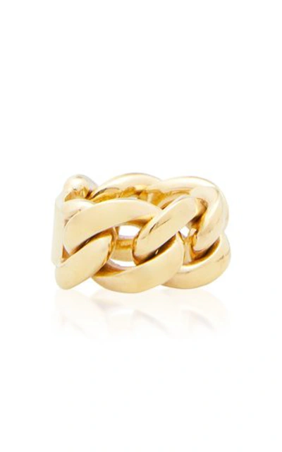 Shop Bottega Veneta Women's Chainlink Metal Ring In Gold