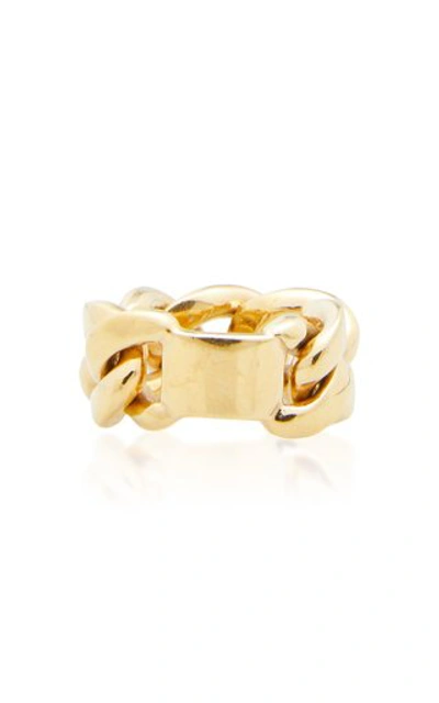Shop Bottega Veneta Women's Chainlink Metal Ring In Gold