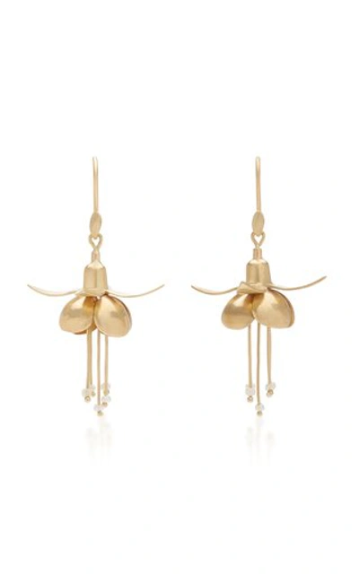 Shop Annette Ferdinandsen 14k Gold And Pearl Earrings