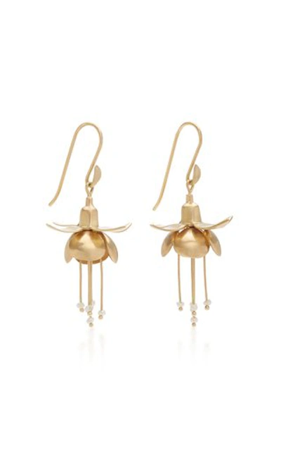 Shop Annette Ferdinandsen 14k Gold And Pearl Earrings