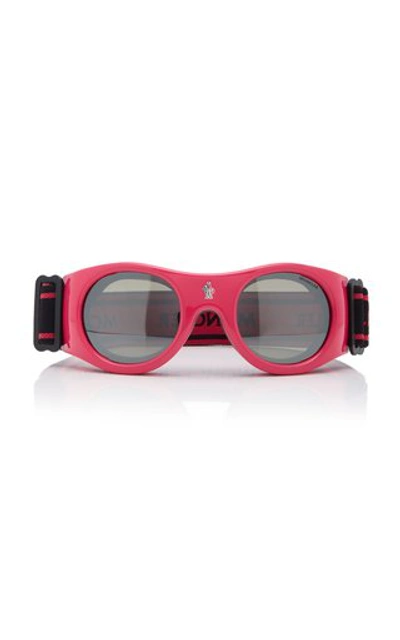 Shop Moncler Round-frame Ski Goggles In Pink