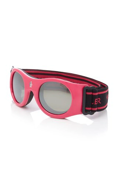 Shop Moncler Round-frame Ski Goggles In Pink
