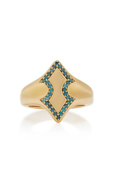 Shop Ilana Ariel Adina 18k Gold Diamond Signet Ring