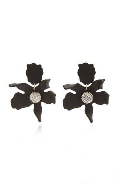 Shop Lele Sadoughi Lily Crystal-embellished Acetate Earrings In Black