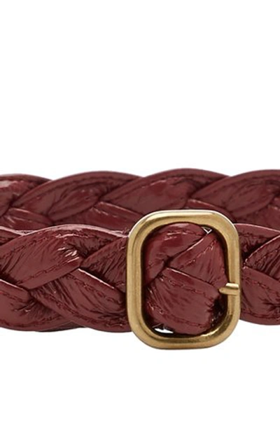 Shop Philosophy Di Lorenzo Serafini Woven Vegan Leather Belt In Burgundy
