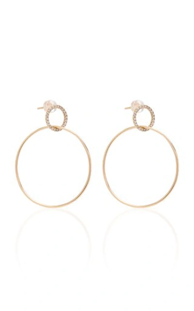Shop Sophie Ratner 14k Gold Pavé-diamond Hoop Earrings