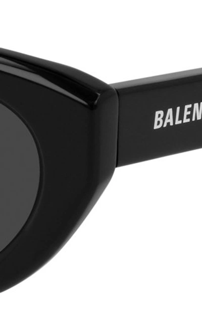 Shop Balenciaga Women's Agent Cat-eye Acetate Sunglasses In Black